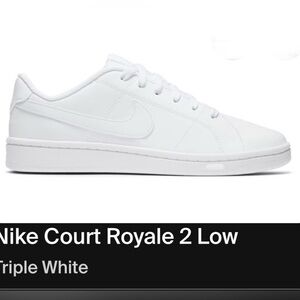 Nike Court Royale 2 Low 'Triple White' Mens Sz14 CQ9246 clean white shoes.
